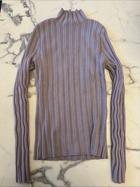 Abercrombie & Fitch Lavender Ribbed Mock Neck Sweater